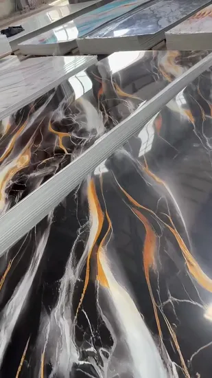 Цифровая печать УФ-мраморных листов ПВХ Стеновые панели из ПВХ с УФ-мрамором