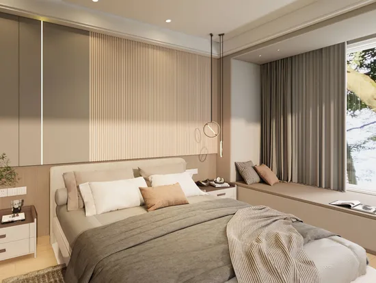 Внутренняя отделка стен из полой ПВХ-панели из ДПК с отделкой из чистого дерева и декоративных досок 3D